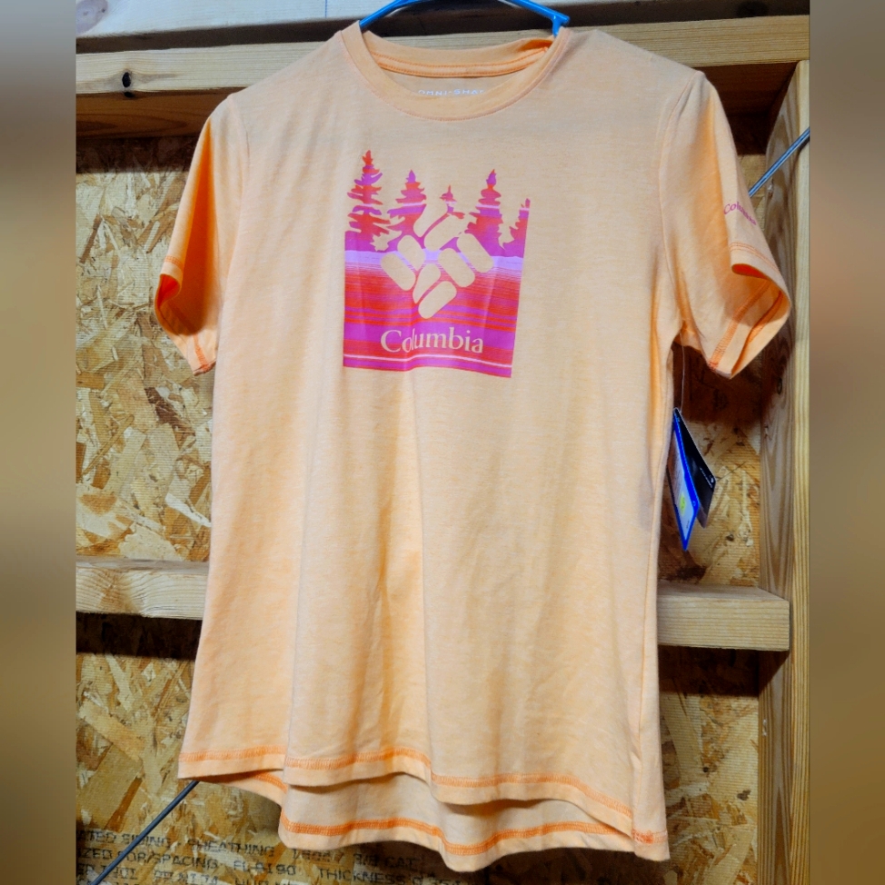 Columbia Nwt Sun Trek Orange Tee W Graphic Ladies Size Small